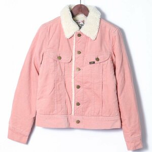 Lee Jacket Storm Rider -гонщик вельветовые отверстия с надписью на внешние женские размеры Pink Lee