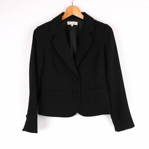  L'Est Rose tailored jacket plain ribbon motif tops made in Japan lady's 1 size black L'EST ROSE