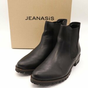  Jeanasis side-gore boots short boots truck sole simple shoes shoes black lady's M size black JEANASiS
