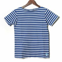 オーシバル 半袖Ｔシャツ ボーダー ラウンドネック トップス コットン100% レディース 1サイズ ブルー ORCIVAL_画像1