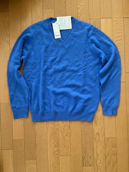 ユニクロ　PANTONE　カシミヤVネックセーター　XLサイズ　ブルー