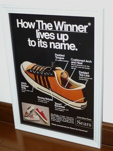 1972年 USA 70s 洋書雑誌広告 額装品 Sears The Winner by Converse シアーズ ウイナー コンバース (A4サイズ) /検索用 店舗 ガレージ 看板