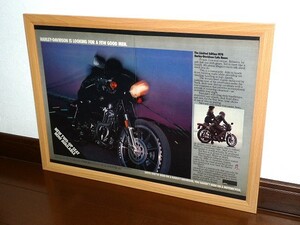 1978年 USA 70s 洋書雑誌広告 額装品 AMF Harley Davidson XLCR ハーレーダビッドソン (A3size) / 検索用 ガレージ 店舗 看板 ディスプレイ