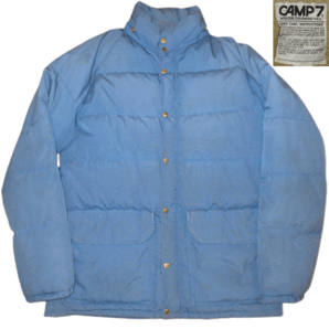 ★送料込み★ 70's ヴィンテージ 古着 CAMP7 6535クロス ダウンジャケット アウトドア ブルー TALONジップ