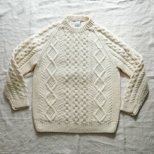 BLARNEY WOOLEN MILLS FISHERMAN KNIT MADE IN IRELAND フィッシャーマンニット アランニット Lサイズ相当