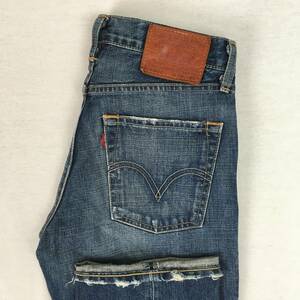 Levi's リーバイス 502 08502-0001 日本製 08年 デニム パンツ ジーンズ W28 L33 ジップフライ 革パッチ ユーズド加工