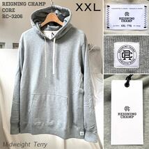 XXL 新品 REIGNING CHAMP レイニングチャンプ 定番 CORE ミッドウェイト スウェット パーカー グレー RC-3206 フーディー 送料無料_画像1