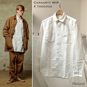 新品 toogood トゥーグッド Carhartt WIP カーハート コラボ THE DRAUGHTSMAN X TONY SHIRT 長袖 シャツ S メンズ ユニセックス ナチュラル