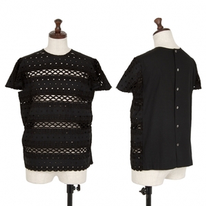  Toriko Comme des Garcons tricot COMME des GARCONS.. front lace rear opening blouse black M rank [ lady's ]