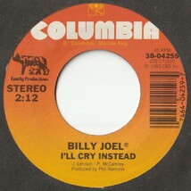 Billy Joel An Innocent Man / I'll Cry Instead Columbia US 38-04259 201244 ROCK POP ロック ポップ レコード 7インチ 45_画像3