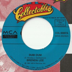 Brenda Lee Dum Dum / Fool #1 Collectables US COL-90097 201230 R&B R&R レコード 7インチ 45