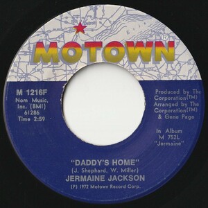 Jermaine Jackson Daddy's Home Motown US M 1216F 201295 SOUL ソウル レコード 7インチ 45