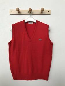 CHEMISE LACOSTE 80's スペイン製 ケミスラコステ(フレンチラコステ) メンズ ニットベスト ワッペン付き 美品 size 2