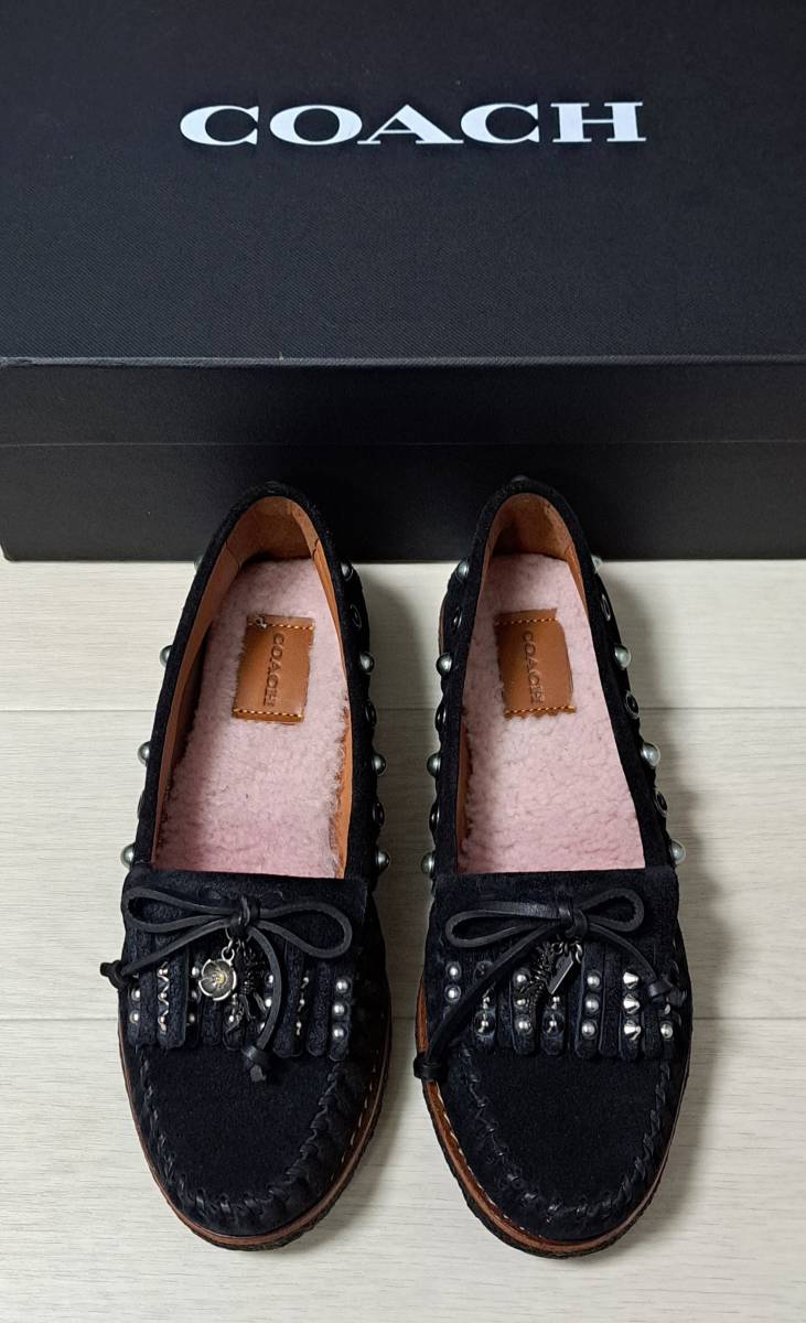 美品 COACH コーチ シグネチャー ローファー パンプス 24cm レディース
