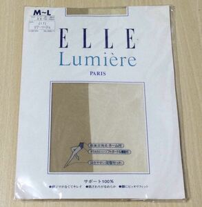 ELLE Lumiere パンティストッキング★サポート 100%☆前後が判るネーム付／ソフトガードル機能付★サワーページュ M〜L★日本製