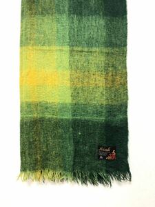 Moharella モヘア ブランケット ストール made in Finland Vintage ウール グリーン イエロー フィンランド 膝掛け ビンテージ mohair