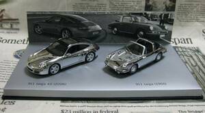 ☆激レア絶版*ディーラー限定*Minichamps PMA*1/43*Porsche 911 Targa 4s 2006 & 911 Targa 1966 Set クローム