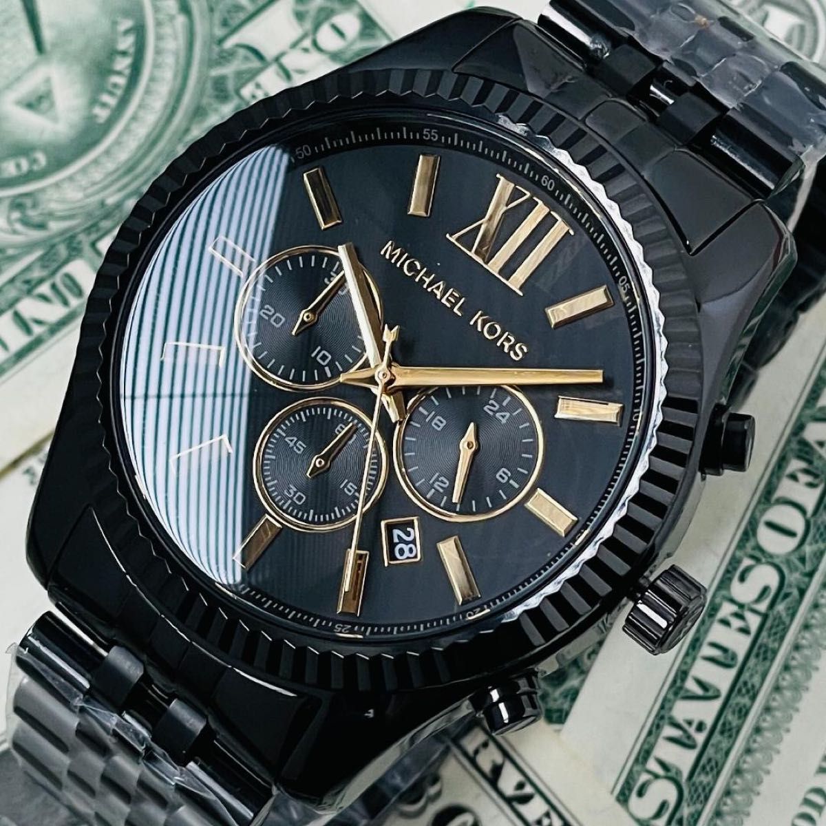 新品未使用】マイケルコース/MICHAEL KORS メンズ腕時計☆ブラック黒-