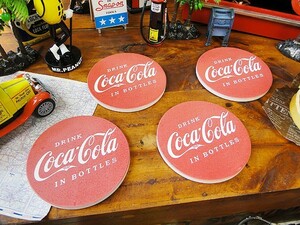 コカ・コーラブランド　セラミックコースター　4Pセット　アメリカ雑貨　アメリカン雑貨