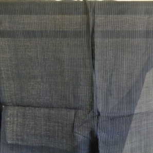 B516-60 宮古上布 麻 縞文 男性用 着物 裄66センチ 着丈140センチ 昭和レトロ アンティークの画像2