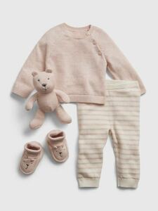 ￥7990 即決 新品 baby GAP ブラナンベア コーディネートセット 80サイズ ピンク ニット パンツ シューズ（靴下） ぬいぐるみ ギフトセット