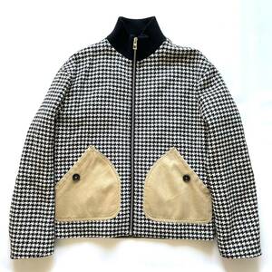 【直営店購入】美品 LOEWE ロエベ HDSTOOTH JACKET PATCH POCKETS 42 千鳥格子 Houndstooth ジャケット ダウン 中綿 JW Anderson アウター