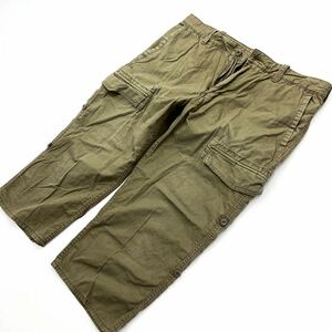 比較的美品 ☆ エディーバウアー ☆ Eddie Bauer ロールアップ可能◎ ワークパンツ ファティーグパンツ 膝丈 L カーキ アウトドア■JS229