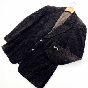 ランバン クラシック ☆ LANVIN 渋くも上品◎ 太畝 コーデュロイ 2B ジャケット ダークブラウン 46 大人のスタンダード 休日スタイル■S825