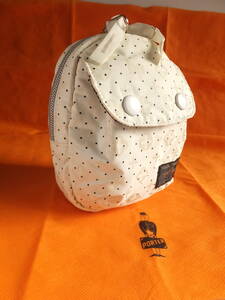 吉田カバン　HEAD PORTER　ヘッドポーター　ベルトポーチ　水玉　ホワイト　ドット柄　ロゴグラム　バッグ　