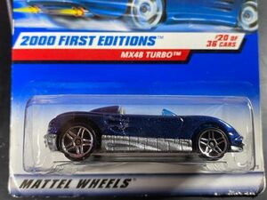 ホットウィール HOTWHEELS MX48 TURBO 2000 FIRST EDITIONS ブリスターサイド凹み USカード