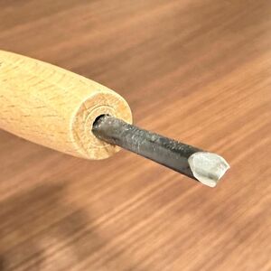 河清刃物細工刀#4 丸3mm 彫刻刀　木彫り版画小細工用
