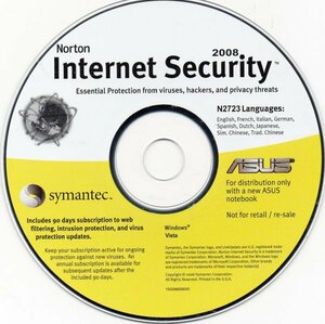 【同梱OK】 Norton インターネットセキュリティ 2008 / Windows / ウイルス対策 / セキュリティ対策