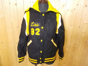 e363* Vintage stadium jumper * size 32 smaller black color old clothes USED Vintage stadium jumper 1982s Award jacket 4L