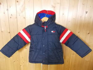 e308◆TOMMY HILFIGER KIDS ブルゾン◆サイズ3T 子供 ベビー フードは取り外し可 トミーヒルフィガー 中綿ジャンパー 4L