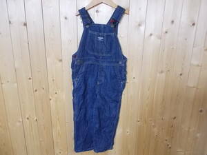 e529◆OSHKOSH B'GOSH デニムオーバーオール◆4T 子供 KIDS オシュコシュビゴッシュ サロペット インディゴブルー色 4L 