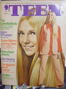 【アメリカのヤングポップカルチャー雑誌】'TEEN Fashion,Beauty&Entertainment　1970年 Feb ニットファッション　星座とスターたち　