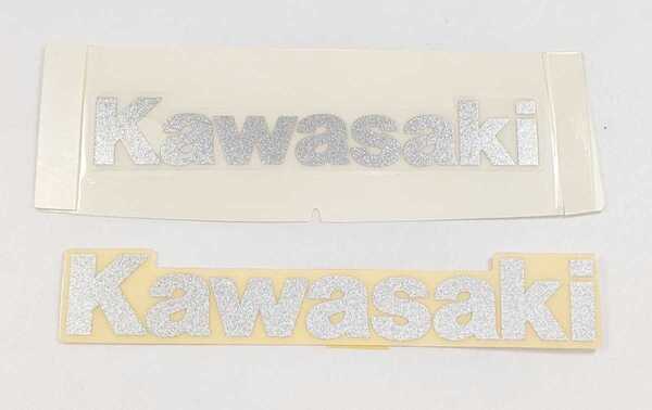 送料無料タイkawasaki純正 kawasakiマークデカール 切り抜きシルバー ステッカー
