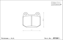エンドレス MX72 ブレーキパッド 前後セット ランサーエボリューション8 CT9A H15/2～H19/10 GSR RS 純正ブレンボキャリパー装着車_画像3