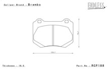 エンドレス ブレンボ製 レーシングキャリパー用 ブレーキパッド W-003 ピストン:6_画像2