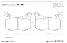 エンドレス ブレンボ製 レーシングキャリパー用 ブレーキパッド W-003 ウェイト形状純正と異なる ピストン:4_画像2