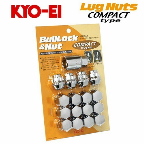 協永産業 KYO-EI ラグナット コンパクトタイプ M12&#215;P1.25 クロームメッキ 全長27mm 二面幅19HEX テーパー60&#176; 16個 (ナット12個、ロック