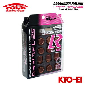 協永産業 Kics レデューラレーシング コンパクトタイプ L-25 ロック＆ナットセット M12×P1.25 ブロンズ 16pcs (ナット12p＋ロックナット