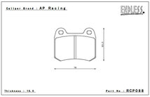 エンドレス APレーシング製 レーシングキャリパー用 ブレーキパッド MX72 F4住友キャリパー F/R ピストン:2_画像2