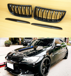 在庫有 即納 左右SET BMW E90 E91 前期 M LOOK フロントキドニーグリル 光沢黒 艶有黒 ABS