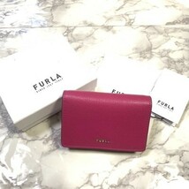 【1品限り】 フルラ フューシャピンク ショッキングピンク レザー パスケース FURLA #B254_画像1