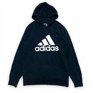 アディダス スウェット パーカー ブラック adidas 古着 メンズ M スポーツ ロゴ クリーニング済み