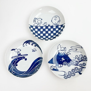  Snoopy Trio белый фарфор с синим рисунком макароны комплект plate тарелка ланч кухня 