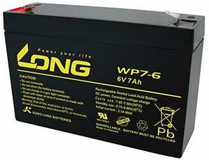 ロング (KUNG LONG BATTERIES) 産業用鉛蓄電池 (6V-7Ah) PE6V7.2/互換 (標準系) WP7-6