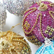 綺麗 ダイヤモンド クリスマス オーナメント ボール ホワイト 7個セット 直径 8cm 北欧 インテリア ツリー 飾り 100%手作り クリスマス_画像3