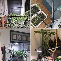 植物育成ライト クリップ式LED植物ライト50W屋内植栽ライト タイミング機能（4H / 8H / 12H）5速調光と表示2ヘッド付き 360°調整可能 84_画像6